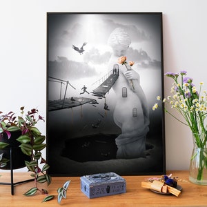 Falling in Love | Collage Poster | Digital Collage Print | Surreal Art Print | Abstract Fantasy Art | Surreal Digital Art | Collage Wall Art