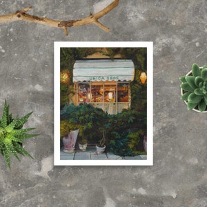 8 x 10 Quaint Cafe Art Print - Photo paper poster Artist Made, cozy, Earthy, Nature, | Print of acrylic painting