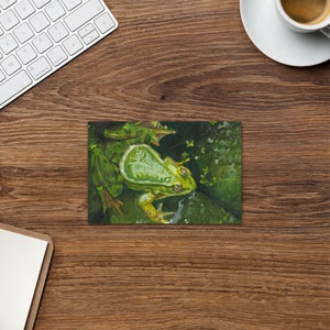 4 x 6 Frog Artist Made Mini Print | Postcard | Print of acrylic painting