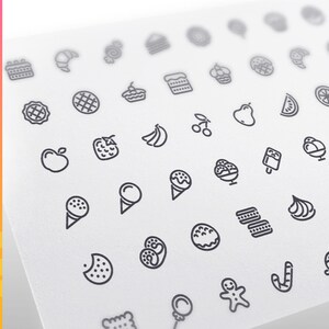 Conjunto de iconos de la línea de postres
