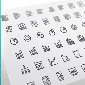 Data Line Icons Set