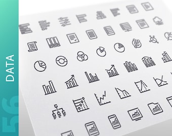 Data Line Icons Set