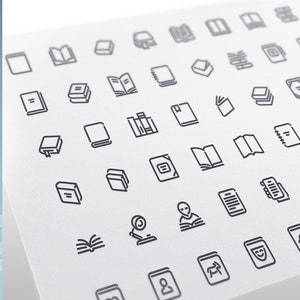 Book Line Icons Set