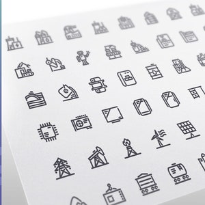 Industry Line Icons Set