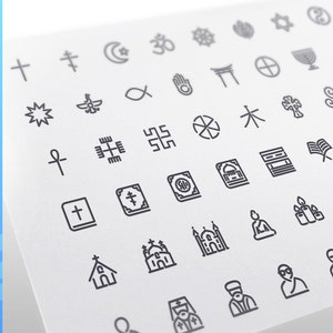 Religion Line Icons Set