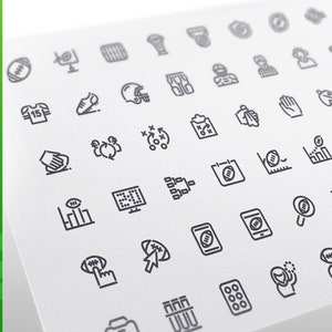 American Football Line Icons Set
