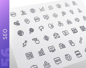 SEO Line Icons Set