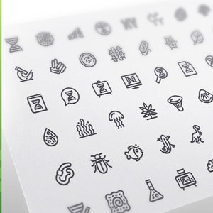 Biology Line Icons Set