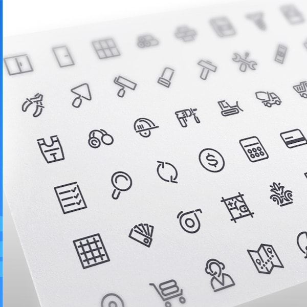 Construction Line Icons Set