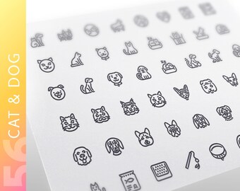 Set di icone della linea Cat & Dog