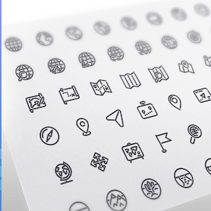 Geografie Linien Icons Set