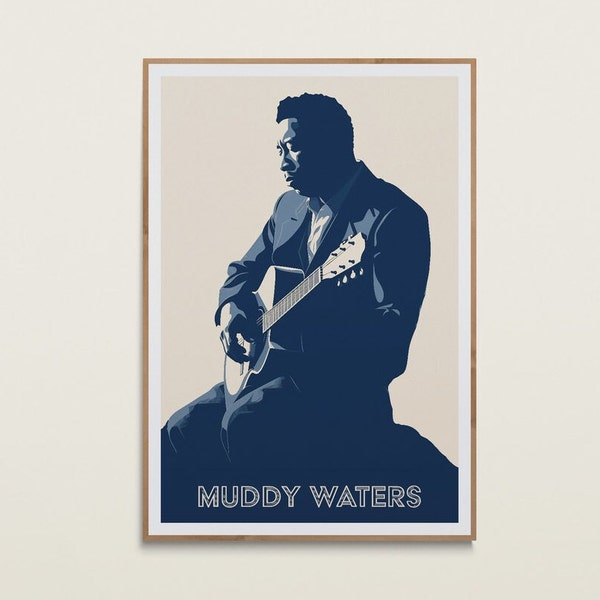 Muddy Waters Art Print | Vintage Blues Wall Art | Blues Singer Print | Retro Music Wall Art | Muddy Waters Poster | Blues Icon Wall Art