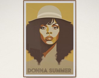 Donna Summer Art Print | Vintage Wall Art | Retro Music Wall Art | Donna Summer Poster | Music Icon Wall Art | Disco Singer | Digital Print