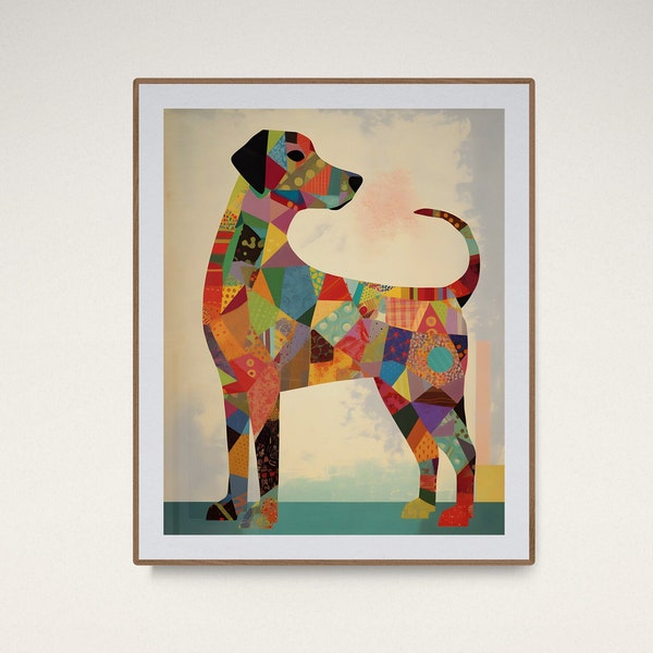 Colorful Dog Print | Colorful Modern Print | Dog Wall Art | Printable Wall Art | Dog Portrait  Print | Dog Poster