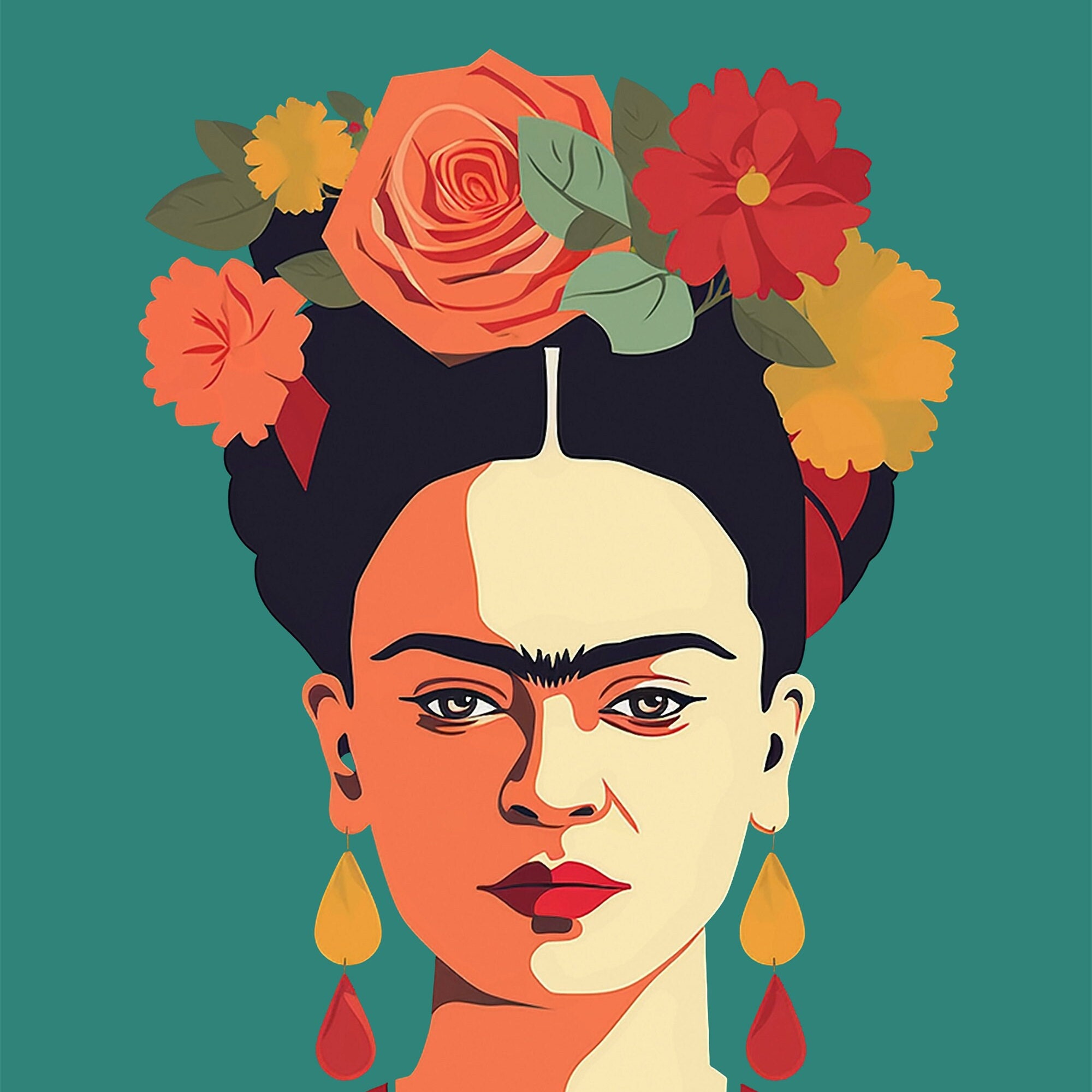 Frida Kahlo Print Frida Kahlo Wall Art Frida Kahlo Poster Female Artist ...
