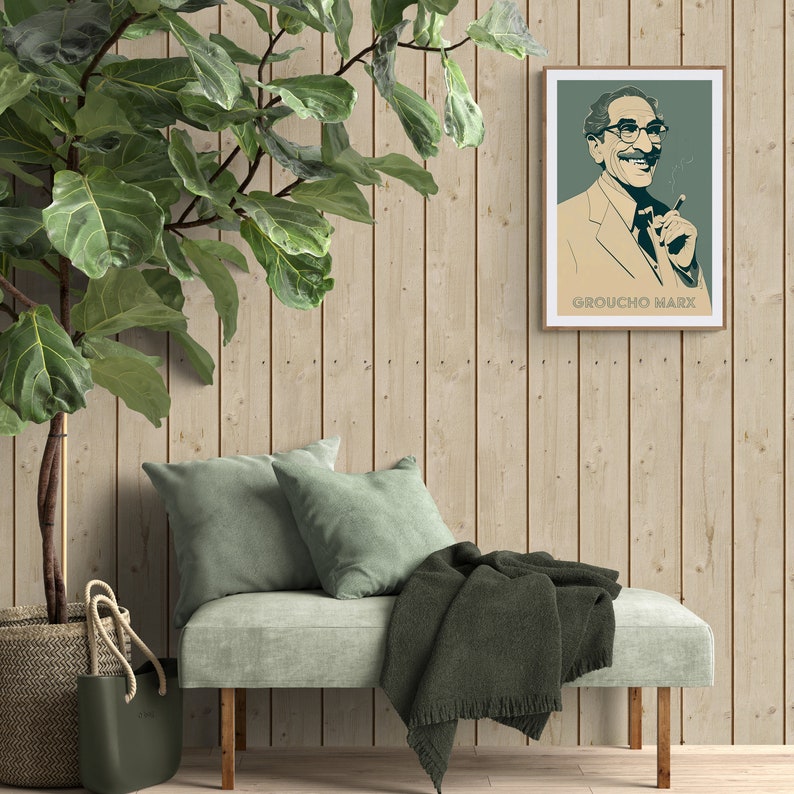 Groucho Marx Print | Vintage Movie Wall Art | Groucho Marx  Poster | The Marx Brothers | Comedy Classic