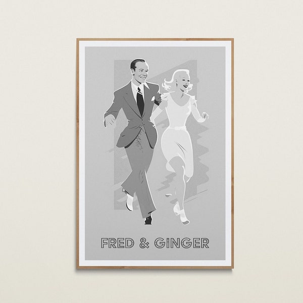 Fred Astaire and Ginger Rogers Print | Vintage Movie Wall Art | Fred and Ginger Poster | Dancing Wall Art