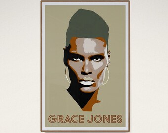 Grace Jones Art Print | Vintage Wall Art | Soul Singer Print | Retro Music Wall Art | Grace Jones Poster | Music Icon Wall Art