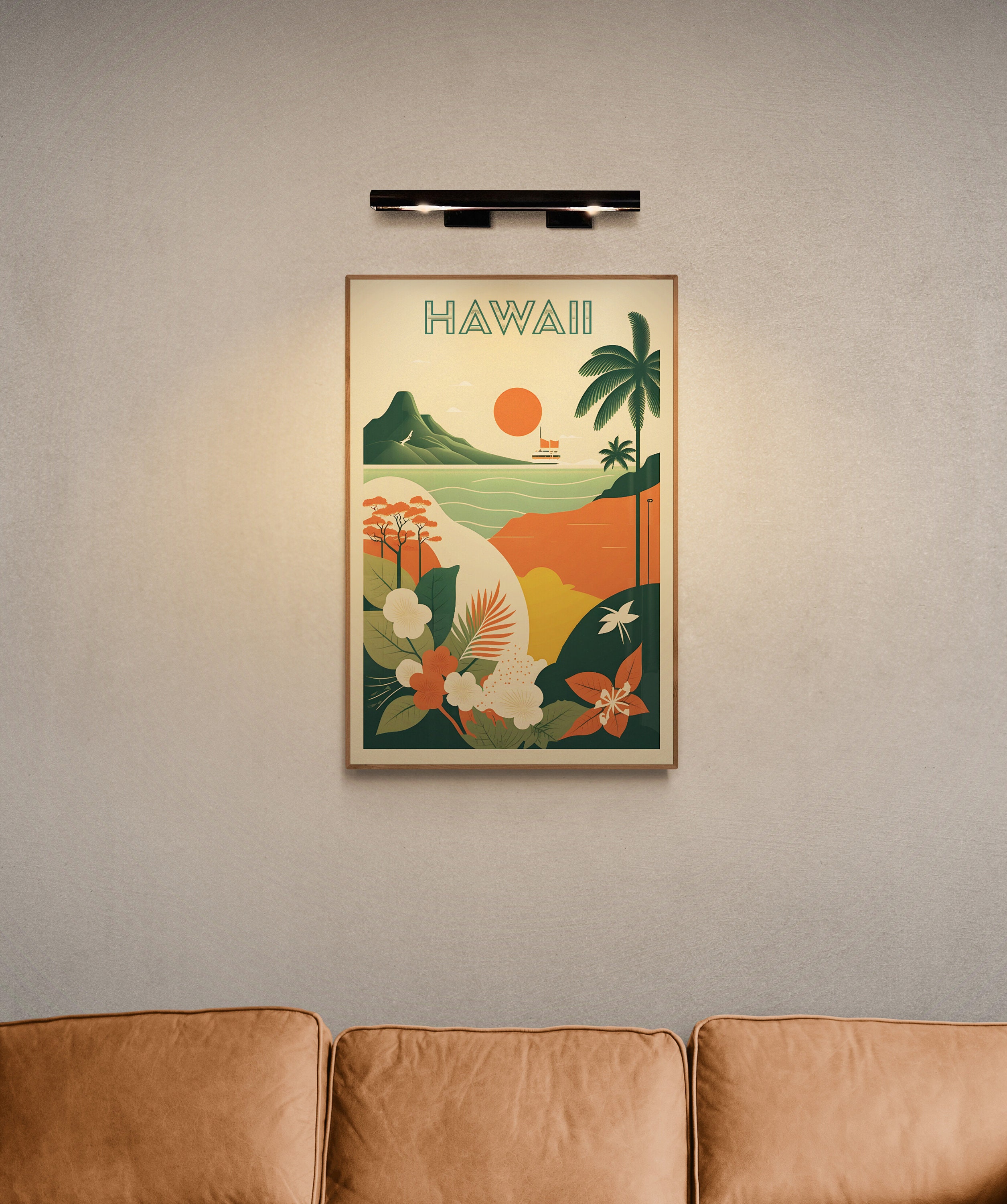 Hawaii Digital Print Vintage Wall Art Hawaii Wall Art Retro Wall Art