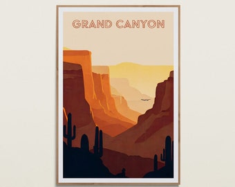 Grand Canyon Print | Vintage Wall Art | Grand Canyon Wall Art | Retro Wall Art | Grand Canyon Travel Poster |  Grand Canyon Wall Decor