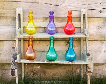 Set of 6 Colorful Plastic Potion Bottles, Sensory Play Toys, Imaginative Play Accessories