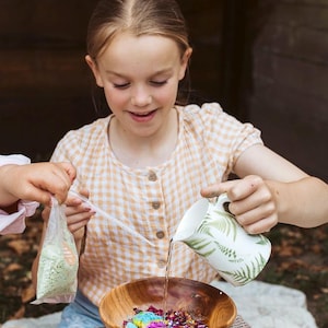 Fairy potion kit for kids with colourful fizzing ingredients and magical sensory play activity