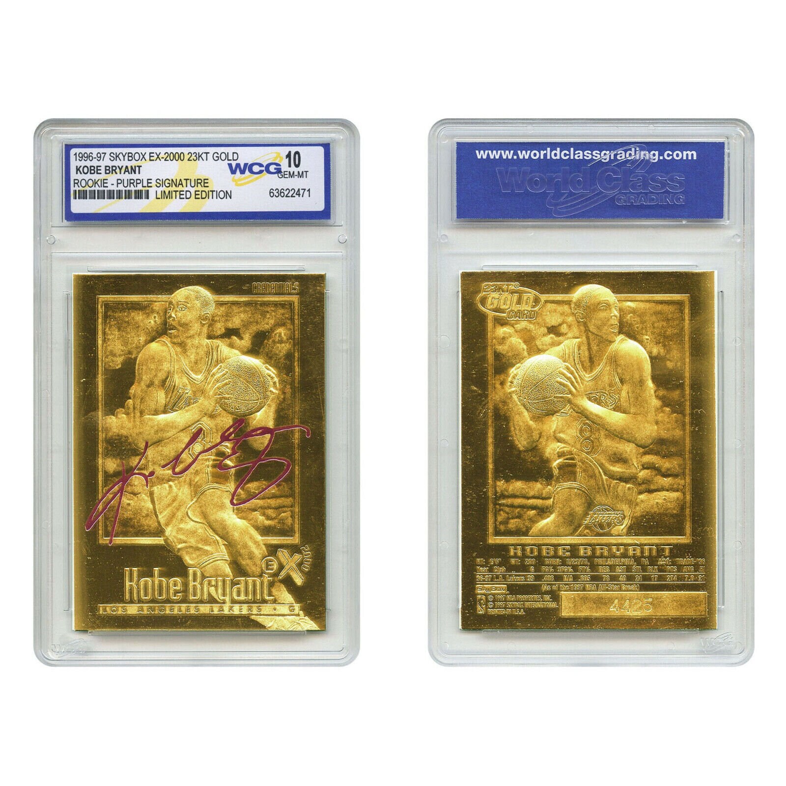 1996-97 Skybox EX-2000 Credential 23K Gold Rookie Card Kobe - Etsy