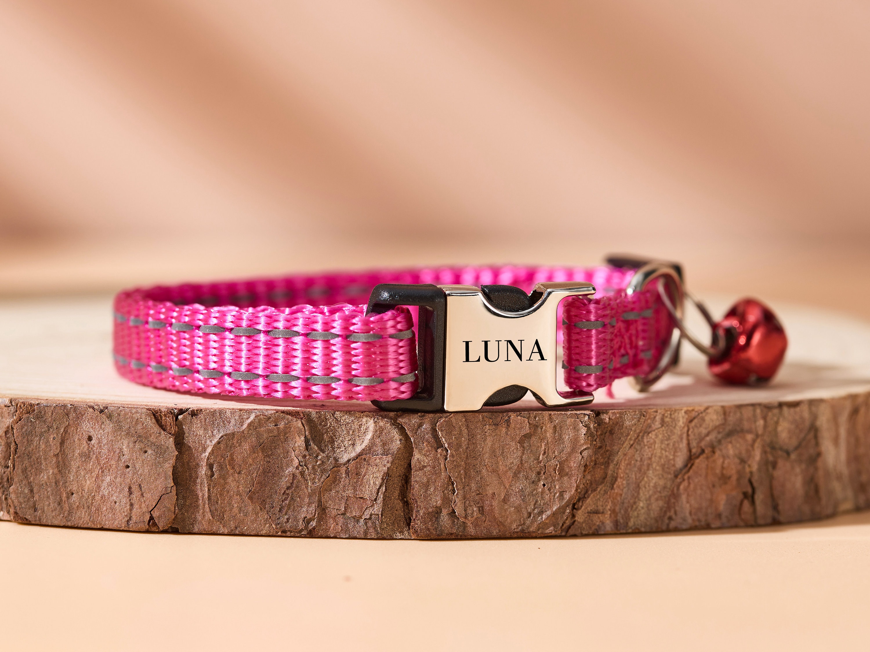 Custom cat collars with name tag nylon soft adjustable personalized cat