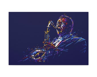 Saxophone Player Canvas Print, Jazz Art, Jazz Art Prints, Jazz Music Art