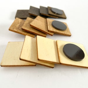 1.18&quot; (30 mm) square wood magnets; natural and eco-friendly wooden magnets