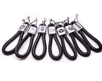 Braided Luxury Leather Keyring Key Chain Gift Car