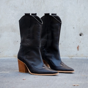 Cowgirl laarzen voor dames zwart, cowboy voor vrouwen, westernlaarzen, zwart