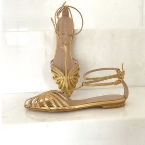 Sandal Ballet Metallic Gold Color Sheepskin main image 0