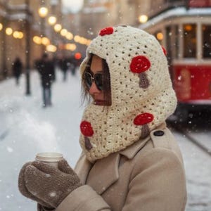 Crochet Balaclava, Crochet Mushroom Balaclava, Ski Mask, Crochet Winter Hat, Granny Square Balaclava, Colorful Balaclava, Winter Warm