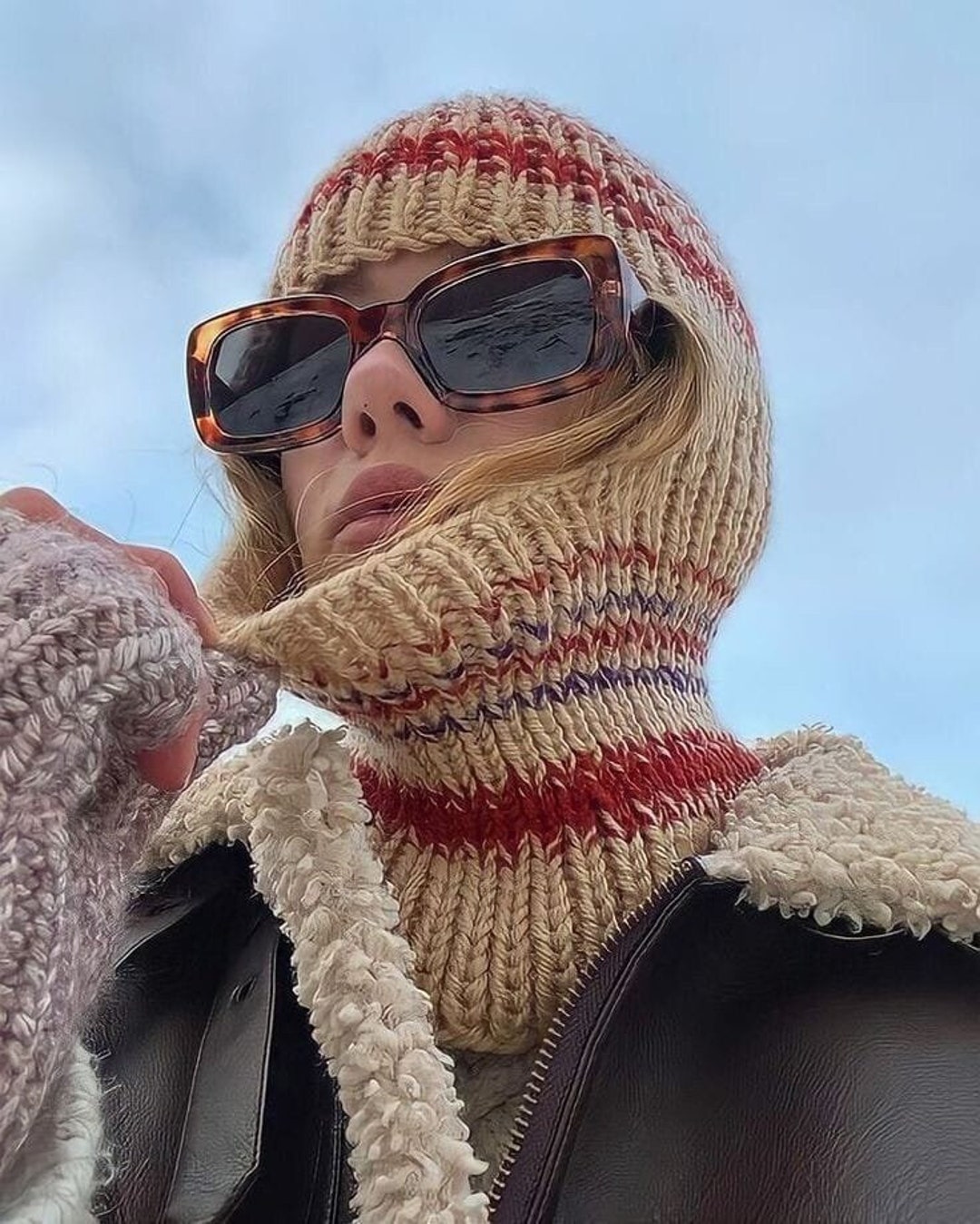 Crochet Balaclava, Knit Winter Hat, Ski Mask, Handknit Balaclava ...