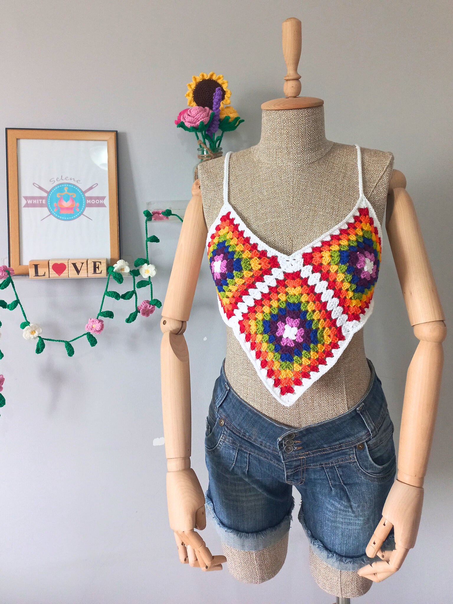 LGBTQ Crochet Top, Pride Crochet Top, Handmade Rainbow Pride