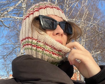 Crochet Balaclava, Knit Winter  hat, Ski mask, Handknit Balaclava, Christmast Gift, Unisex Balaclava