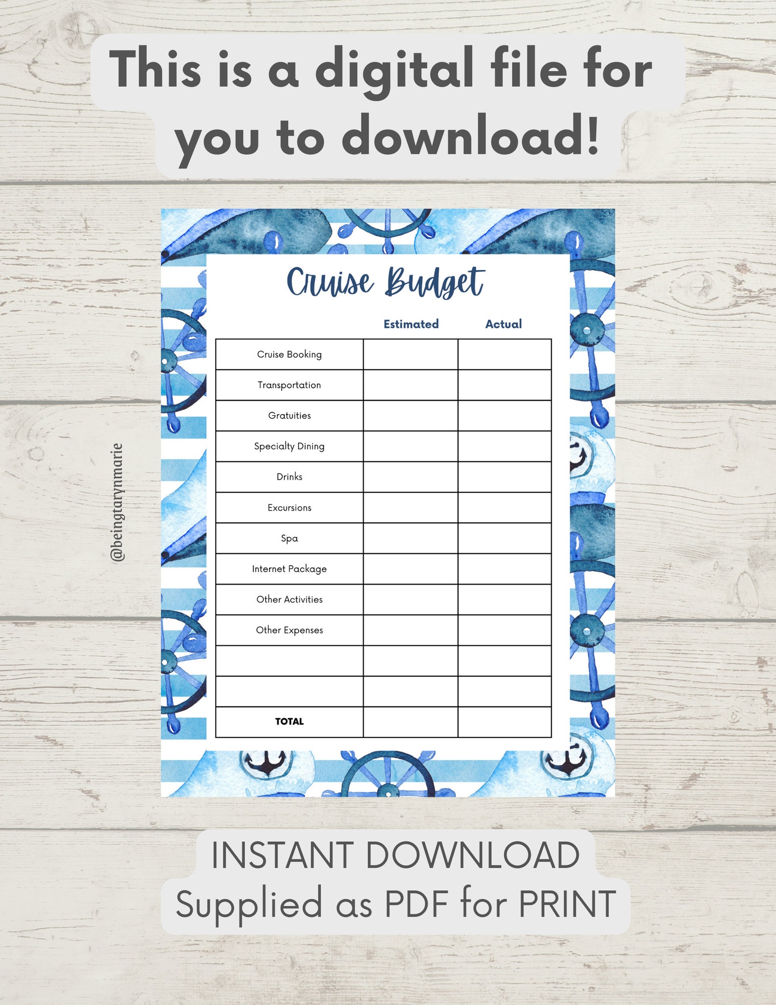 Cruise Planner Printable | PDF Cruise Planner | Travel Planner ...