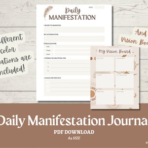 Daily Manifestation Journal Printable Manifesting Journal - Etsy