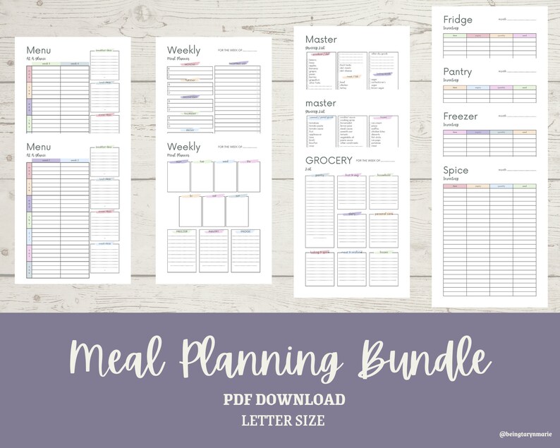 Meal Planning Printable Meal Planning Templates Meal - Etsy