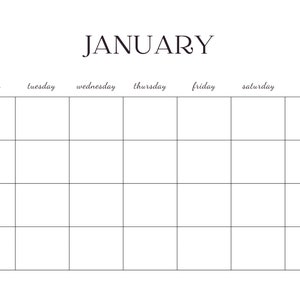 Blank Monthly Calendar Printable PDF Blank Calendar Monday - Etsy