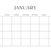 Blank Monthly Calendar Printable PDF Blank Calendar Monday - Etsy