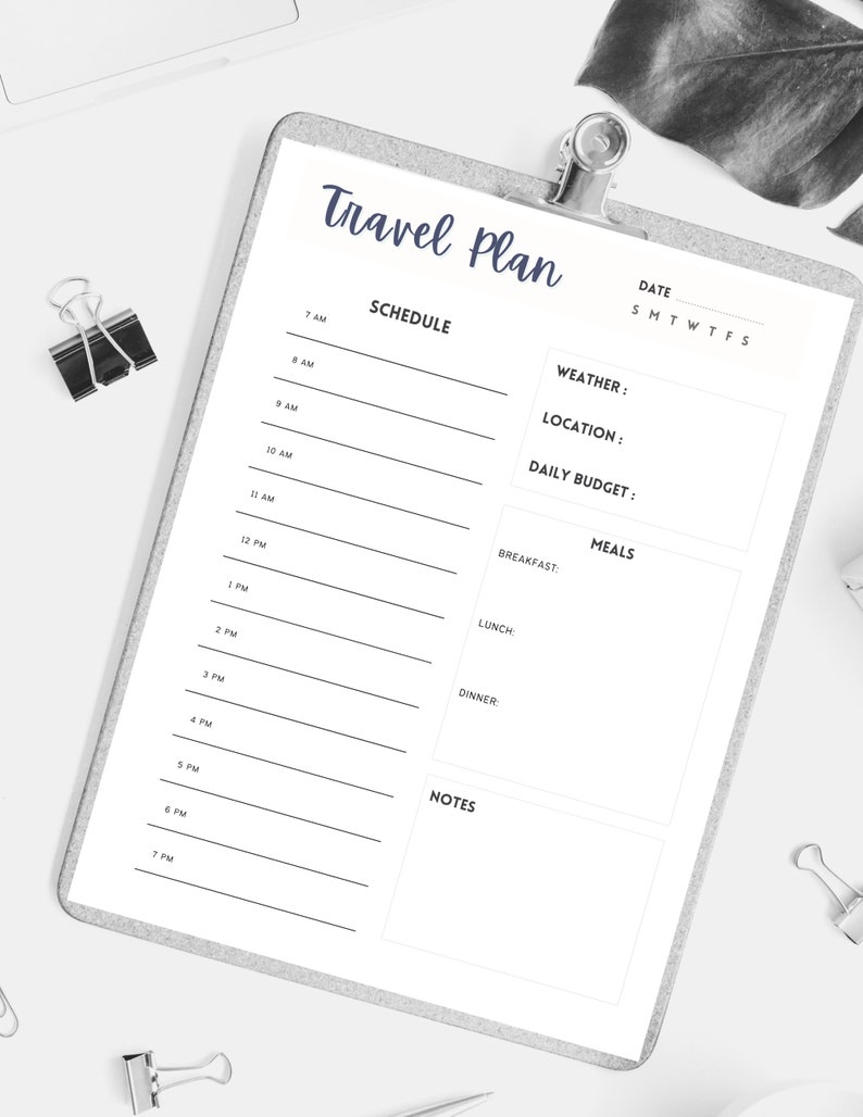 Printable Vacation Itinerary | Printable Travel Planner | Travel ...