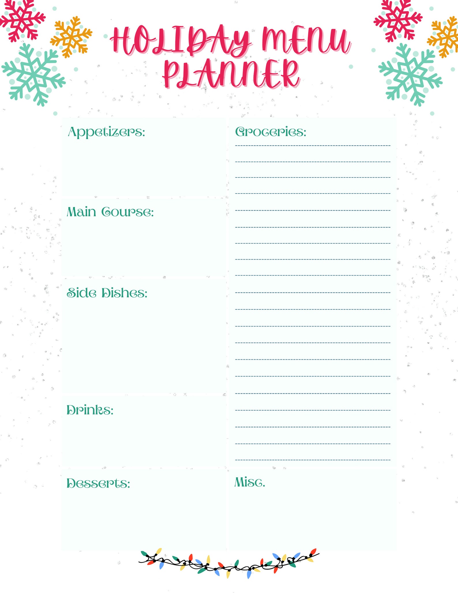Holiday Menu Planner Bundle Printable Holiday Menu Planners Etsy