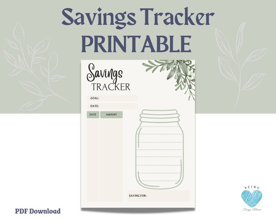 Savings Tracker Printable Savings Challenge Goal Setting Etsy Savings Tracker Printable Savings Challenge Goal Setting Etsy