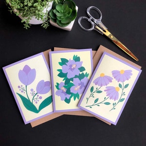 Tarjetas de felicitación A6 amarillas en flor