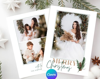 Christmas Photo Card Template: Editable Holiday Card (Canva)