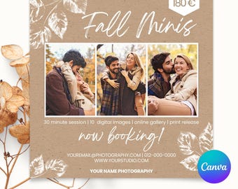 Fall Mini Session Photography Template: Autumn Marketing (Canva)