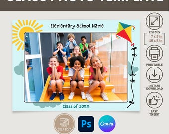 Class Photo Template | Editable Canva, Photoshop Frame (Digital Download)