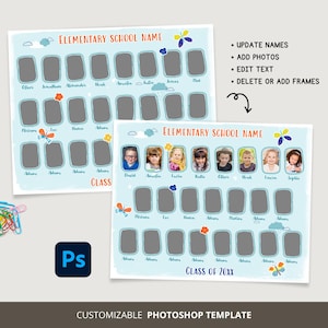 Pre-School Class Composite Template Photoshop Photo Collage Class Composite Class Photo Template Kindergarten Composite Graduation